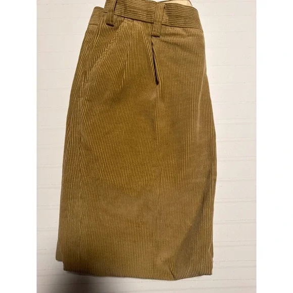 Orvis‎ Mens Pleated Corduroy Pants Tan Brown Wide Wale Cotton Blend Size 36