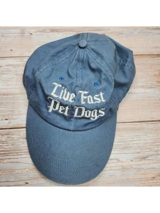 Live Fast Pet Dogs Blue Baseball Cap