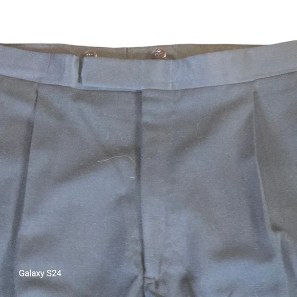 Men's Black Formal Dress Pants Pleated Striped Detail‎ Trousers