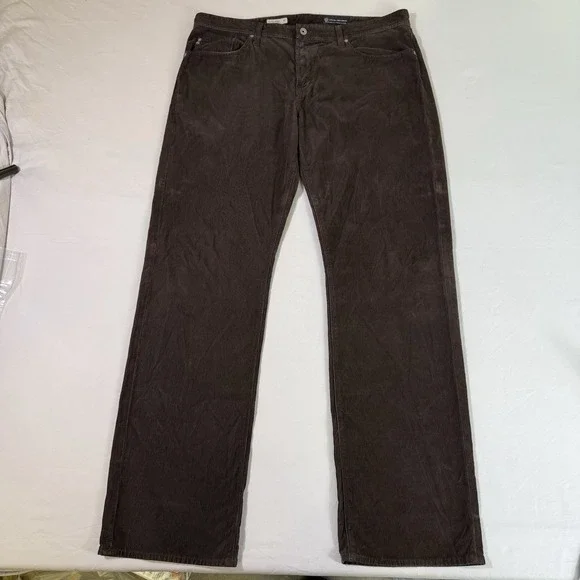 AG Adriano Goldschmied The Protege Straight Leg Corduroy Pants‎ Mens 40x36 Brown