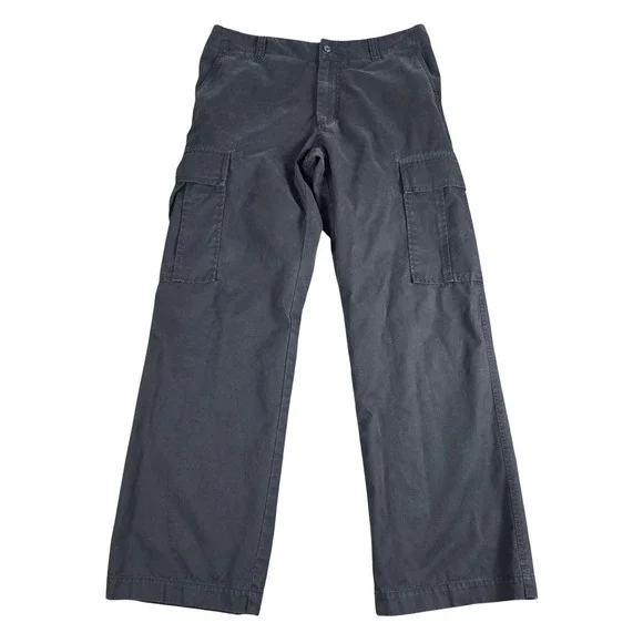 VTG Banana Republic Relaxed Fit Cargo Pants‎ Mens 36x33 Black Cotton Twill Y2K