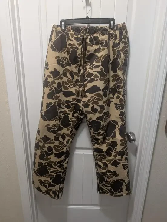 Vtg GORETEX Fishing Hunting Camo Rain Pants Mens Large Regular Made In USA