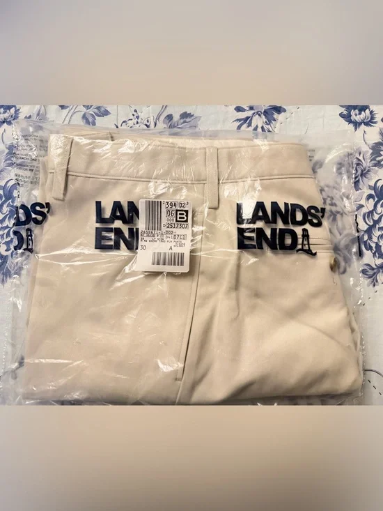nwt Lands End no iron traditional fit chino size 35 flat/plain front