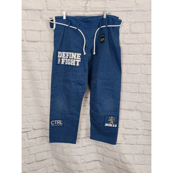 CTRL Industries Gi Pants Adult A2 Navy Jiu Jitsu MMA with‎ patches