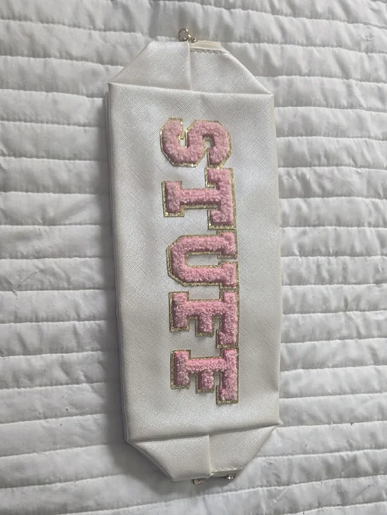White Home Bath Sash with Pink 'SHELF' Appliqué