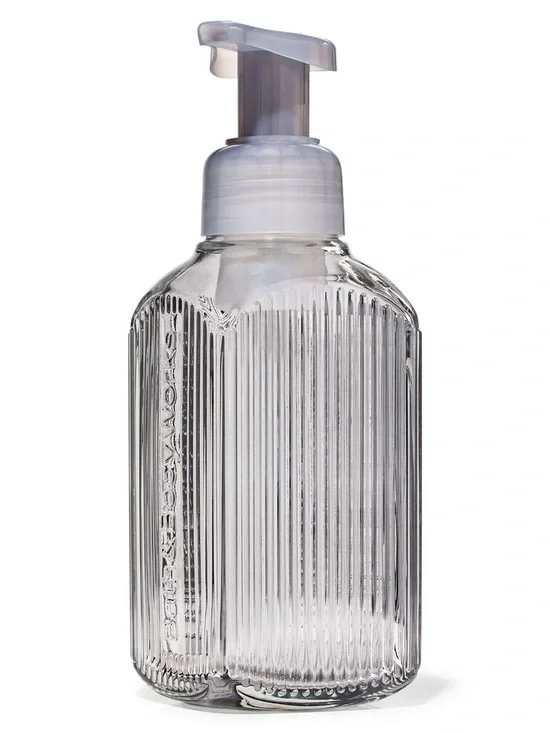 Bath & Body Works Vertical Lines Gentle Foaming Soap Dispenser Holder 10oz