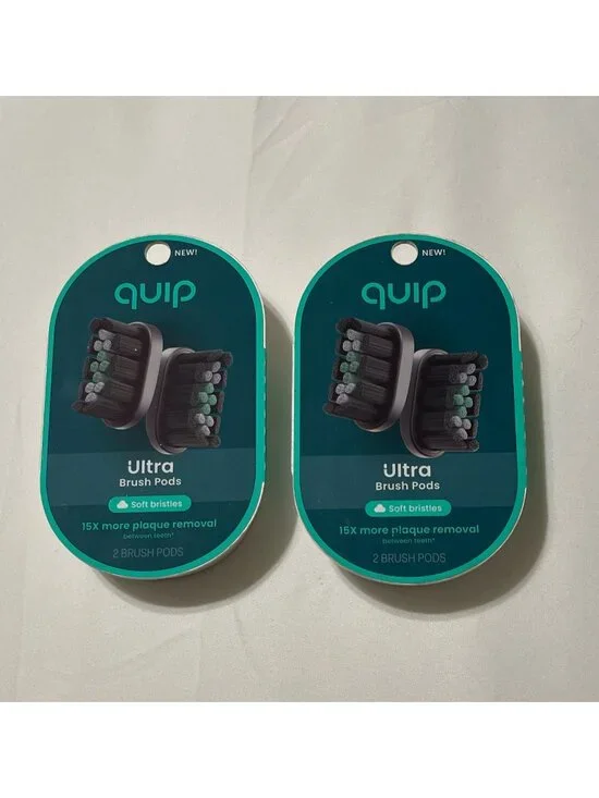 NEW & SEALED! Set of 2 QUIP Ultra Brush Pods (4 Total Heads) ~ Soft Bristles
