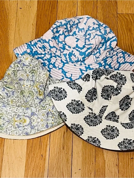 Jcrew Floral Bucket Hats -Liberty print-SZ Blockprint-reversible