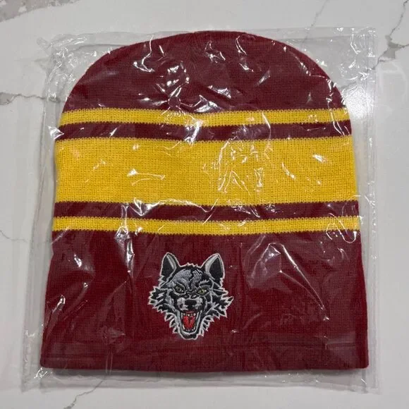 Chicago Wolves Red Yellow Adult Unisex Hockey League Hat Beanie OS Men's Women's