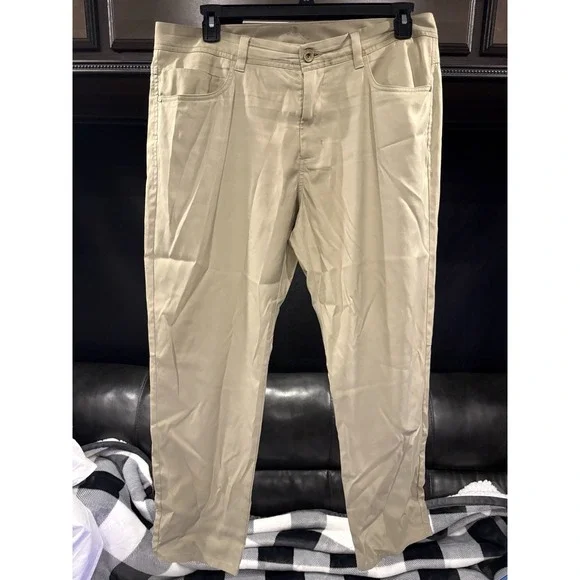Tommy Bahama mens 35x30 Khaki Performance Pants Beige 5 Pocket Stretch Casual