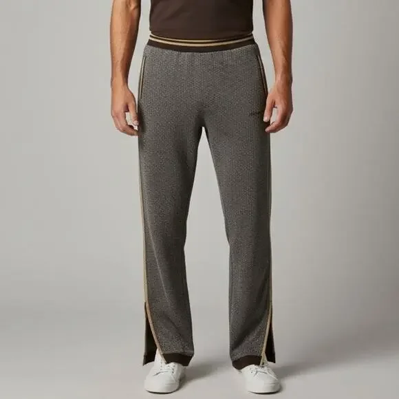 Y2K Sean John Terry Cloth Jogger Pants Men's Size Large Brown Size Slit Zip