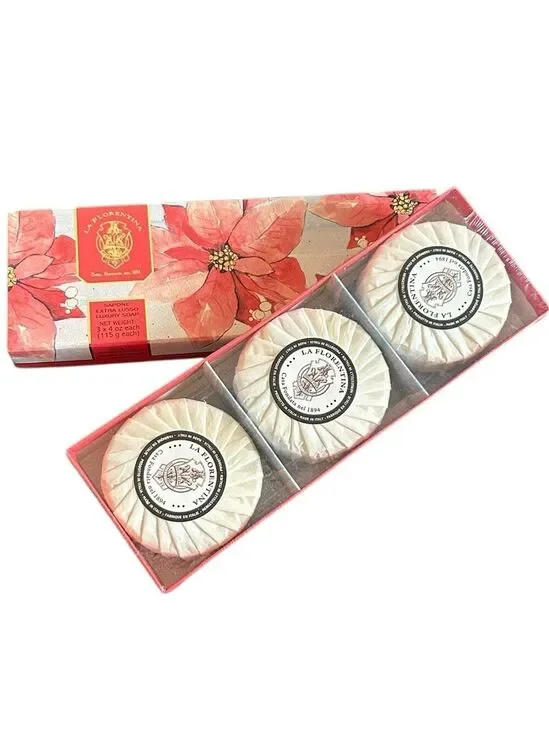 La Florentina Vanilla Sandlewood Bar Luxury Soap Set of 3 Made in Italy
