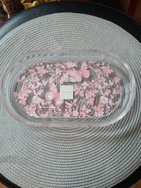Serenité Pink Butterfly Bathroom Tray
