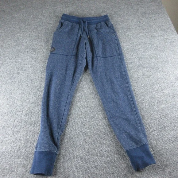 Under Armour Sweatpants Mens Small Blue Knit Joggers Elastic Waist Zip Pocket