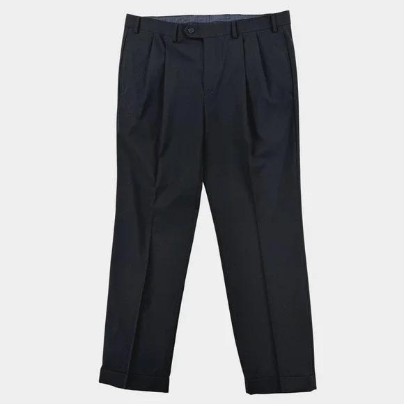 Lauren Ralph Lauren Dress Pants Mens‎ 36x30 Black Pleated High Performance Wool