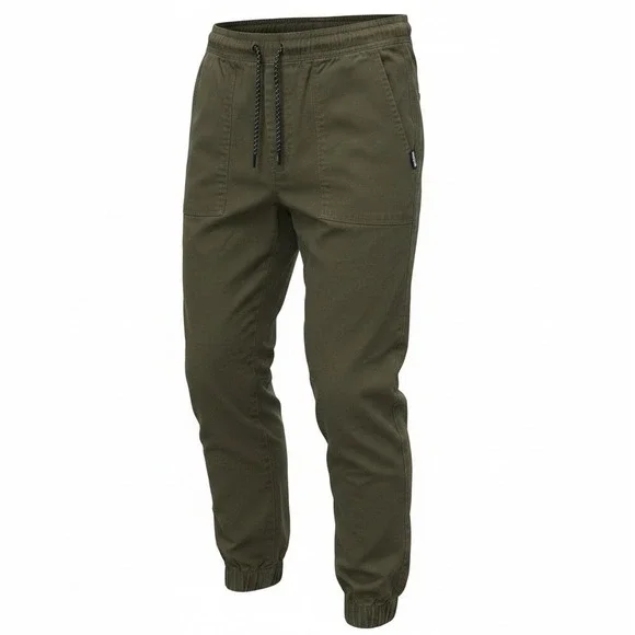 Tony Hawk Jogger Pants‎ Olive Green Stretch Twill Drawstring Men's M Inseam 27
