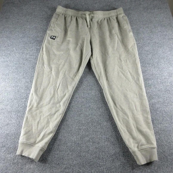 Under Armour Sweatpants Mens 2XL Green Fleece Joggers Elastic Waist Pockets