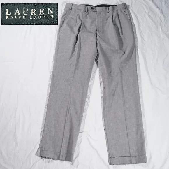 Lauren Ralph Lauren Mini Houndstooth Dress Pants Gray 36x32