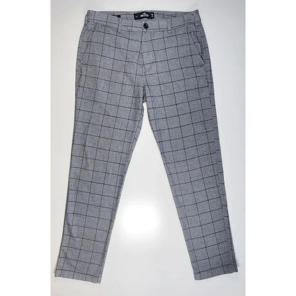 Hollister Skinny Chino Men's Pants Size‎ 32 Minimalist Y2K Plaid