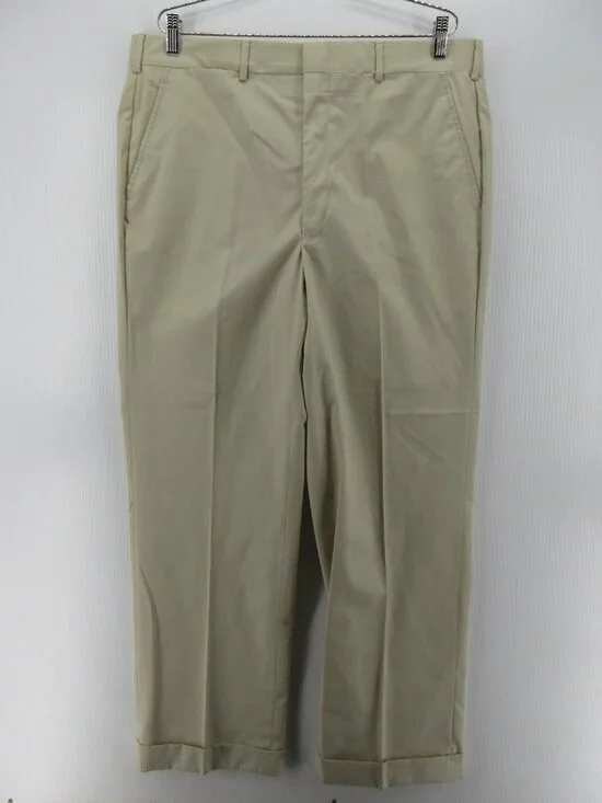 VINTAGE Brooks Brothers Pants 38 Chino Khakis Cuffed 90s USA 38X32