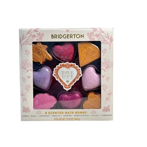 Bridgerton Scented Bath Bomb Gift Set‎ – 8 Count Honey, Rose, Lavender, Vanilla