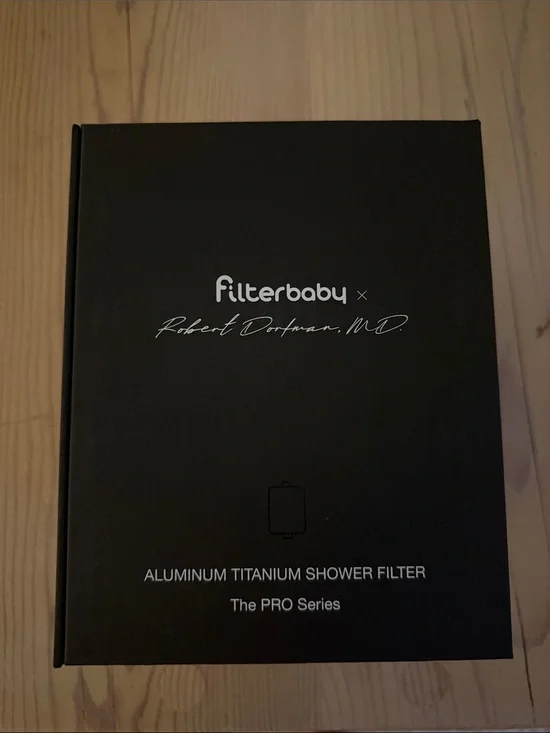 NEW IN BOX Filterbaby Pro Series In Line Titanium Aluminum Shower Filter