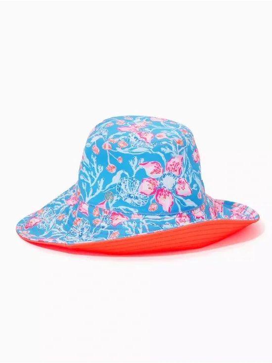 NWT Lilly Pulitzer Reversible Canvas Sun Hat “Bahamian Rhapsody” One Size