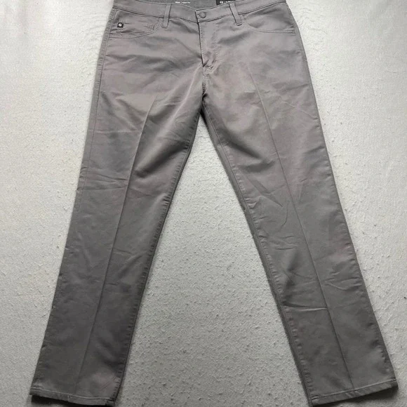 AG Adriano Goldschmied Tellis Modern Slim Grey Italian Fabric Pants 36x30 Mens
