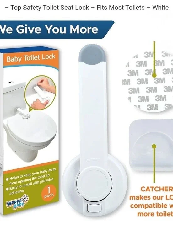 Toilet Locks Baby Proof (2 Pack) Ideal Child Proof Toilet Lid Lock with Arm – No