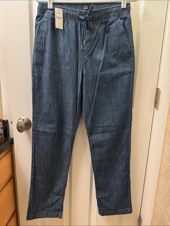 Express Relaxed Drawstring Pants in Dark Blue
