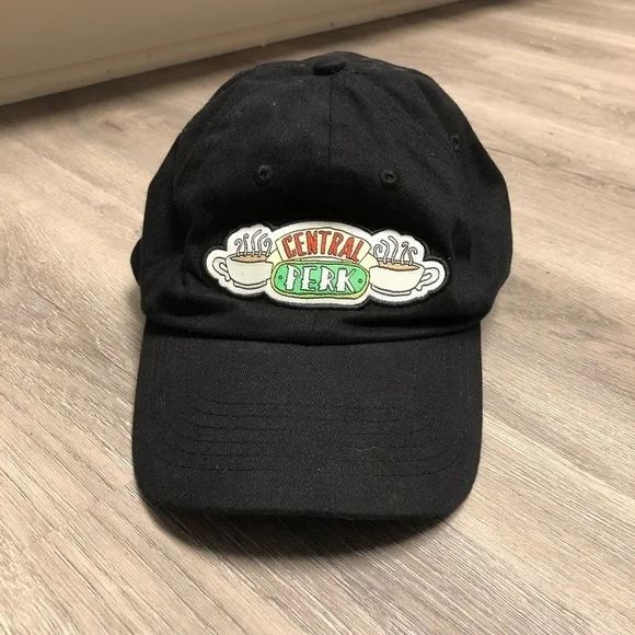 Friends Central Perk Coffee Shop Black Embroidered Logo Baseball Hat Cap