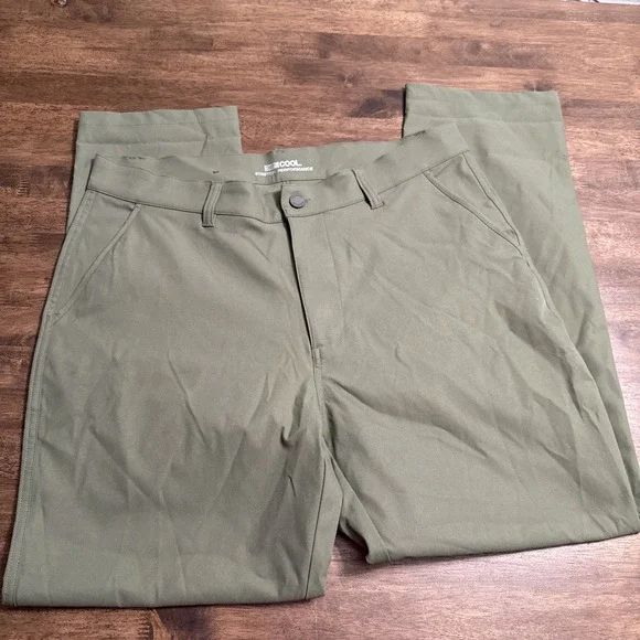 32 Degrees Cool Stretch Performance Pants Mens 34x29 Olive Green NWOT