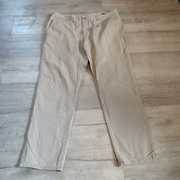 Bonobos Mens Slim Fit Chino Pants Tan Khaki Stretch Cotton‎ 36x30 28 Inseam)