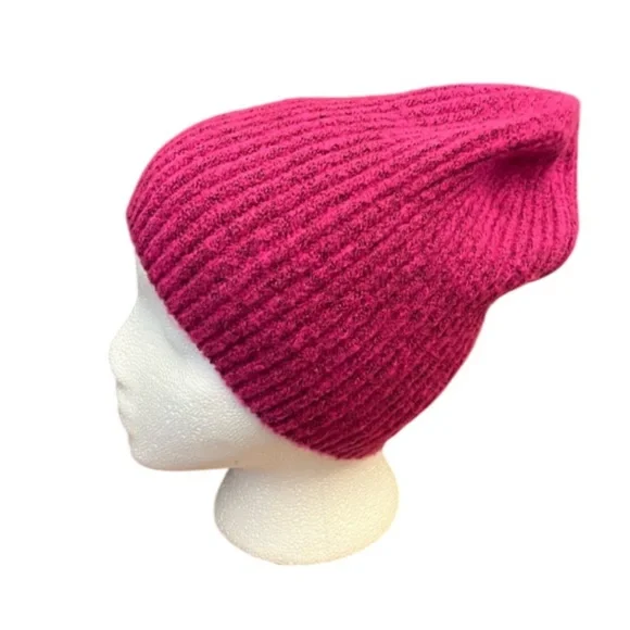 OPEN EDIT Marled Beanie Pink / Black Combo - NWOT -OS