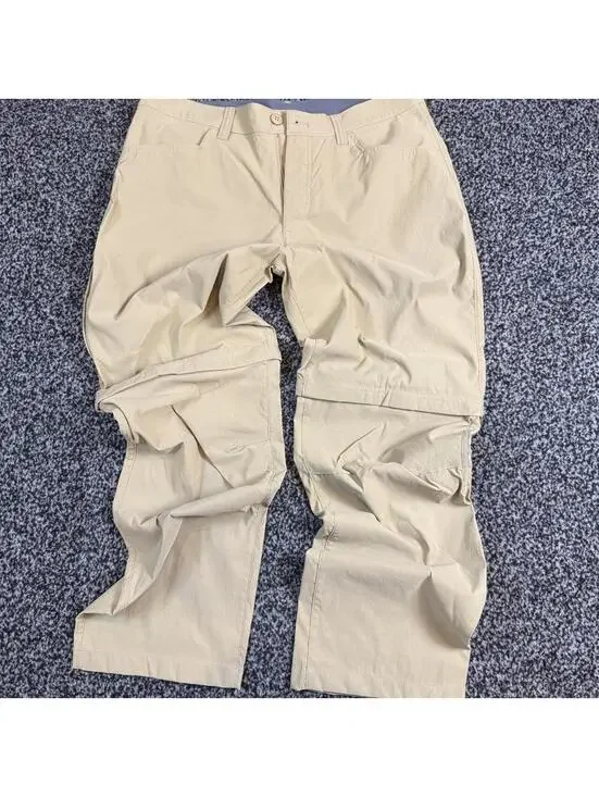 Eddie Bauer convertible tan & cream pants size 34x30