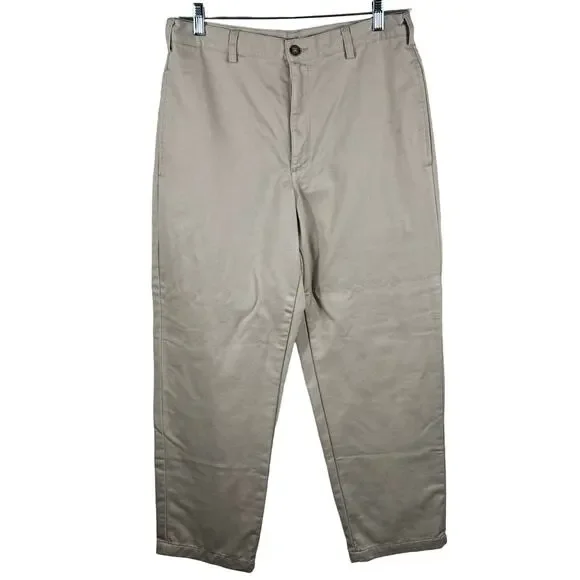 LL Bean Natural Fit Khaki Chinos Mens 33x30‎ Plaid Flannel Lined Double L