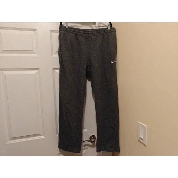 Nike Mens Fleece Sweatpants Charcoal Heather Straight Leg 611458-071 XL
