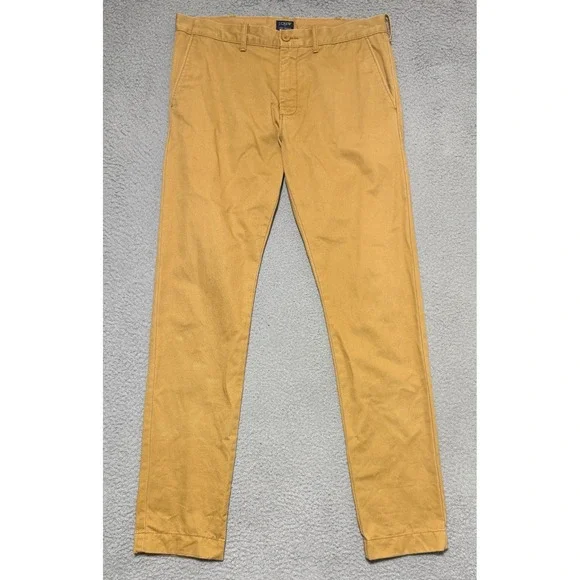 J Crew The Driggs Slim Fit Chino Pants Mens 32x32 Yellow 100% Cotton