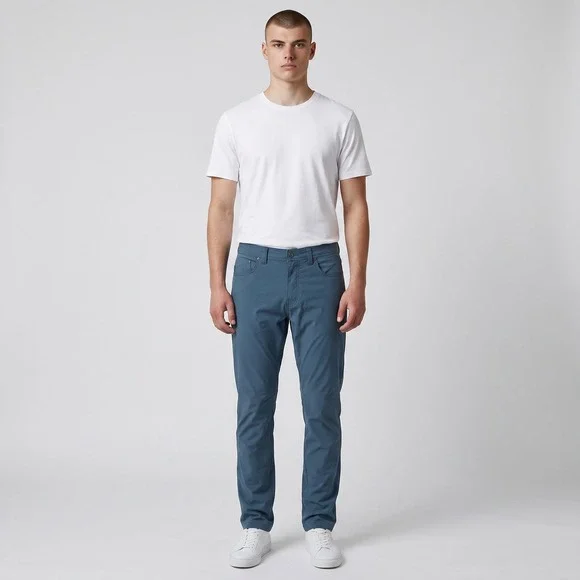 Prana Brion Slim Fit Pants Mens 36x34 Slate‎ Blue Nylon Stretch Hiking Travel