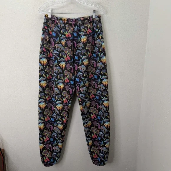 A$$holes Live Forever Sweatpants Joggers Pants Mens L AOP Psychedelic Mushrooms