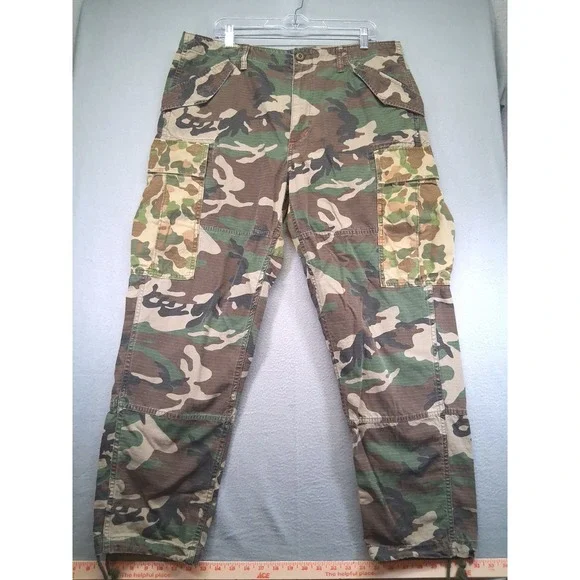 PO/ED GALLERIE Men's  Camo Pants Pockets Size 36‎ String Tie Hem