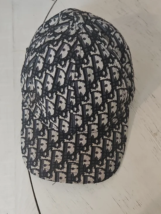 Christian Dior Vintage Monogram Navy and White Baseball Cap