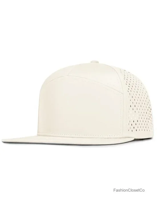 Unisex Performance Flat Bill Trucker Hat 7 Panel Snapback Running Hats
