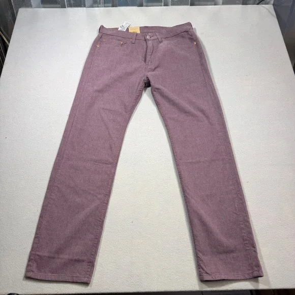 Levis 505 Regular Fit Stretch Pants Mens 32x30 Purple Straight Leg 005051078