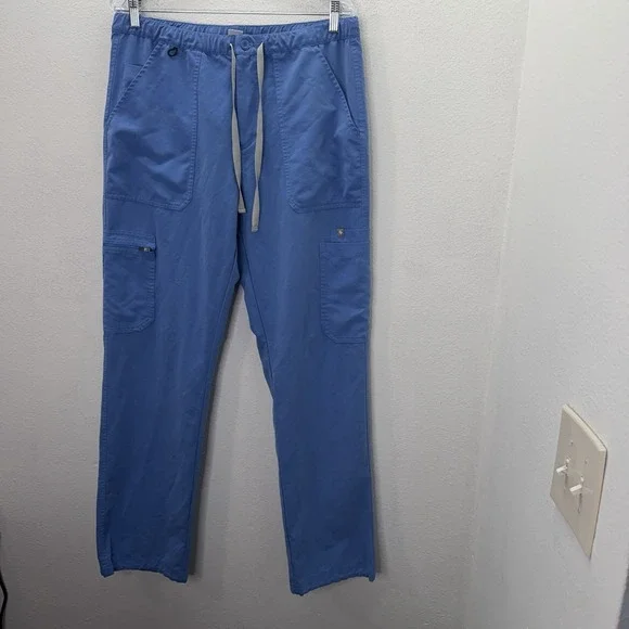 FIGS Cairo Cargo Scrub Pants Men's Large Blue Medical Nurse Doctor Drawstring