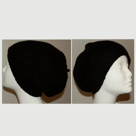 NEW Handmade Black Beret Hat, Women Size M/L