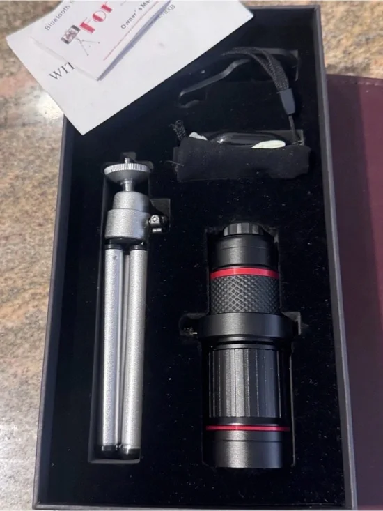 Cell phone lenses kit Compact Black Mobile with Mini Tripod