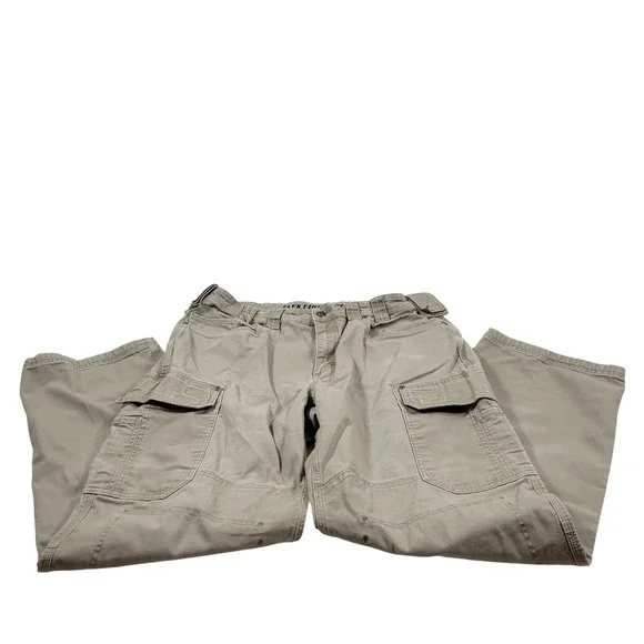 Duluth Trading Co Cargo Pants Mens 38x32 Khaki Excellent Flex Fire Hose Work‎
