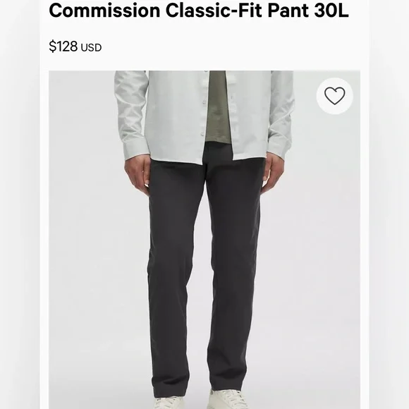 Lululemon Commission Classic-Fit Men’s Pant 30L size 35