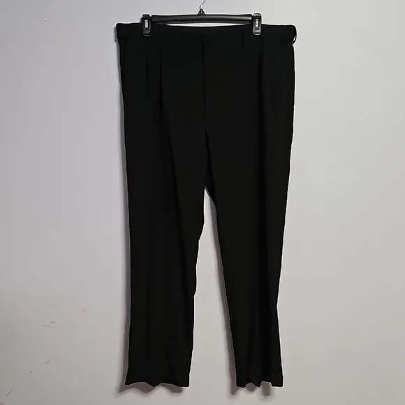 Men's Van Heusen Black Trousers Classic Formal Wear With‎ Elastic In Waist